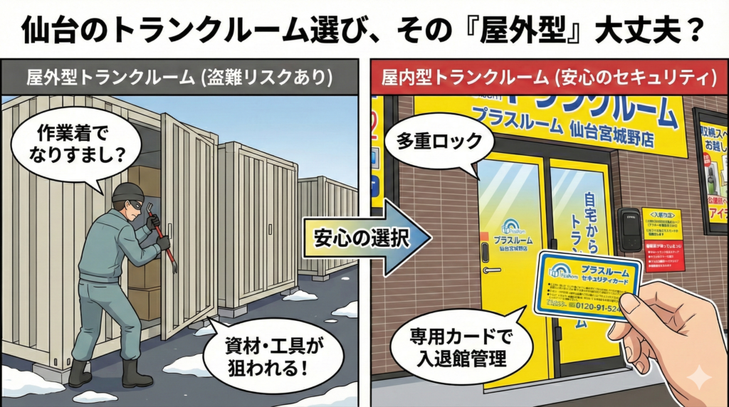 仙台のトランクルームは屋外型よりも屋内型